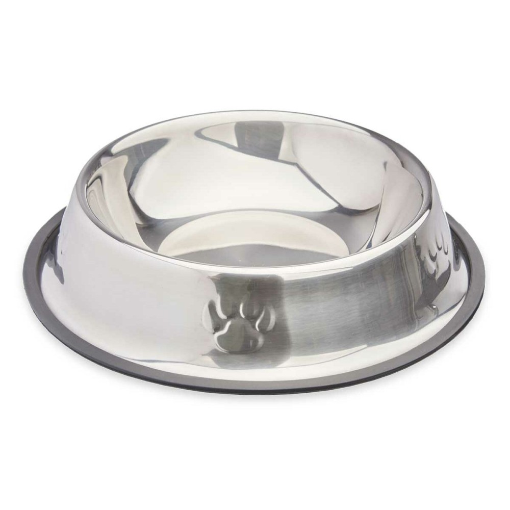Mangeoire pour chiens Mascow 309 Gris Argenté Caoutchouc Métal 26 x 7 x 26 cm (12 Unités)