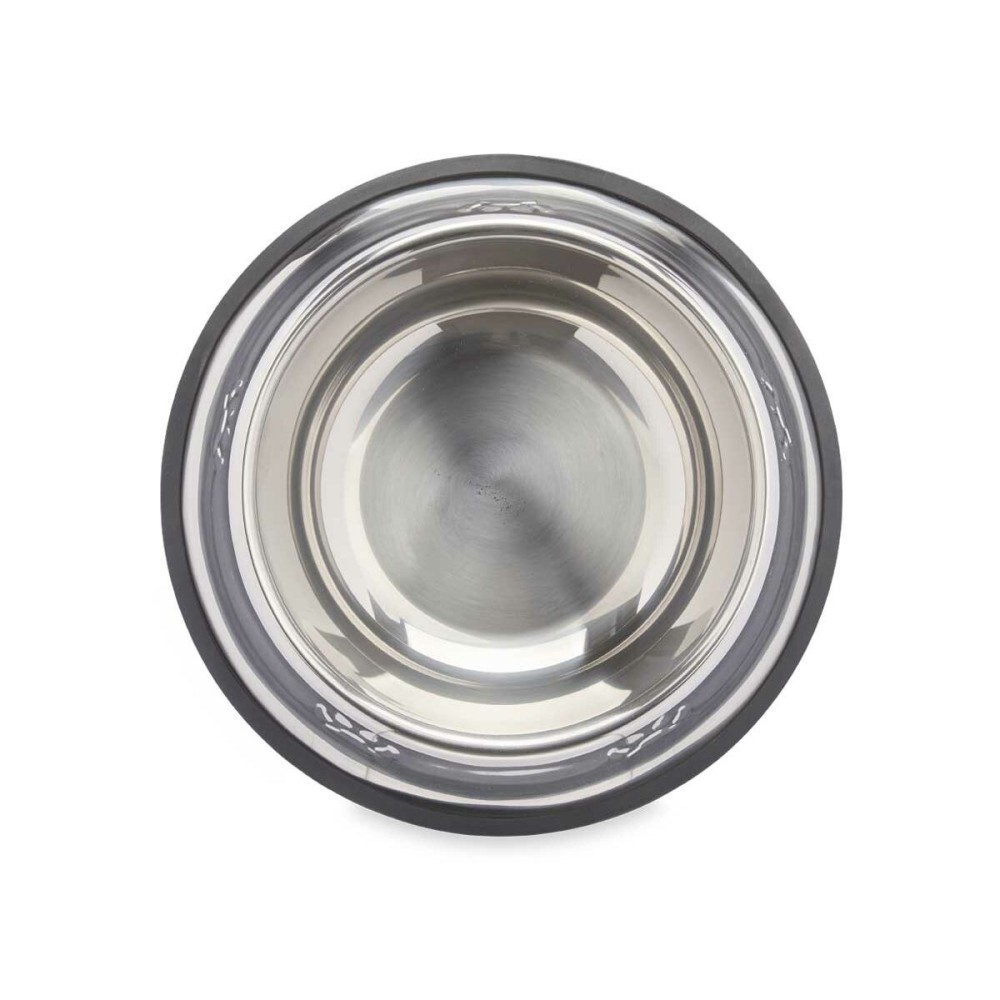 Mangeoire pour chiens Mascow 309 Gris Argenté Caoutchouc Métal 26 x 7 x 26 cm (12 Unités)