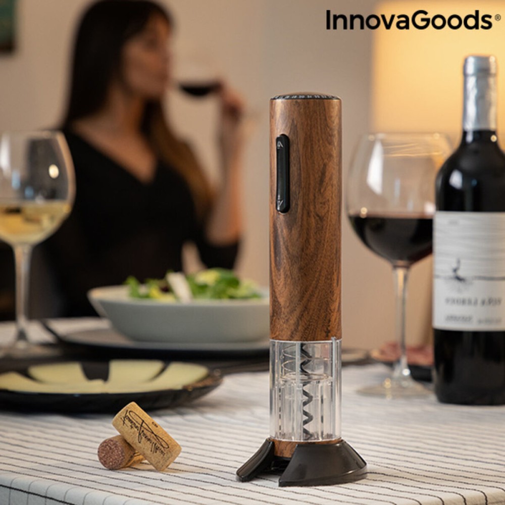 Automatic Rechargeable Wood Effect Corkscrew Corkout InnovaGoods