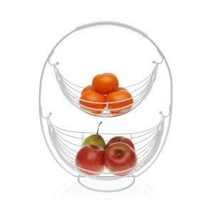 Obstschale Versa Weiß Metall (27 x 45,5 x 36 cm)