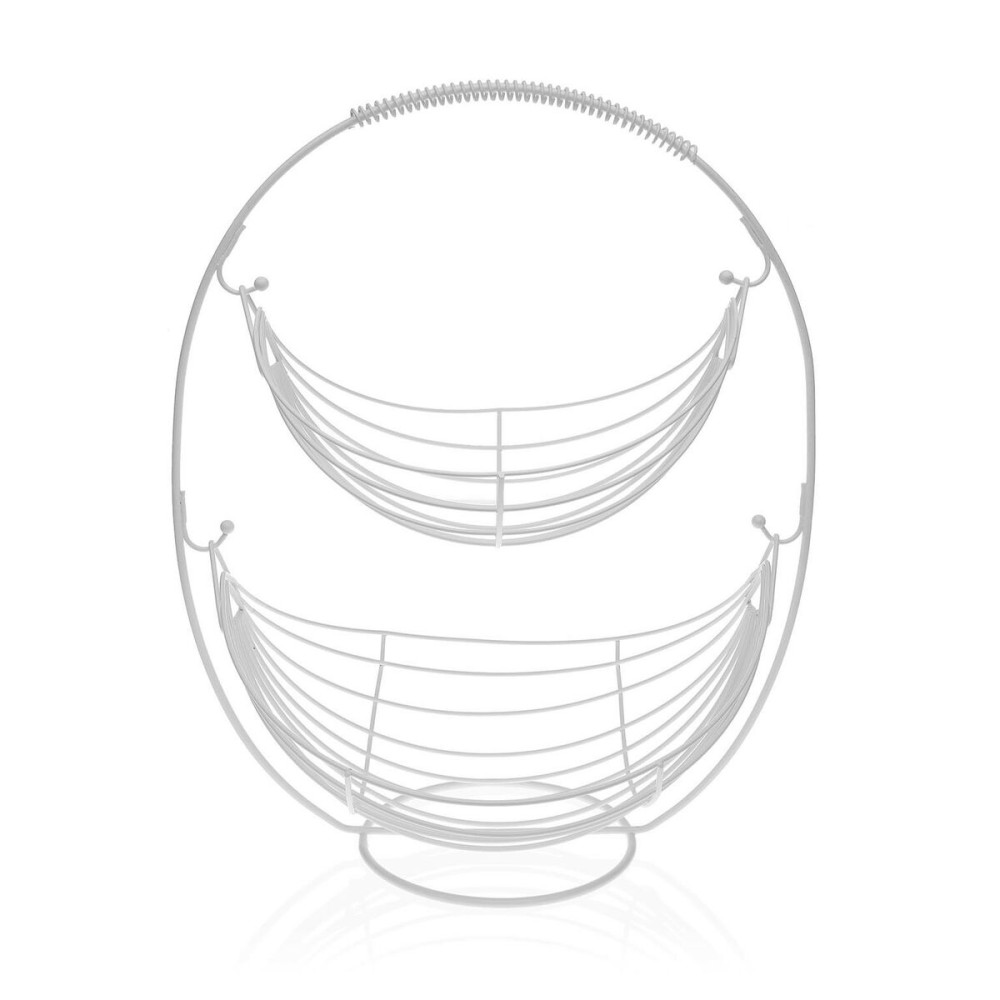 Fruit Bowl Versa White Metal (27 x 45,5 x 36 cm)