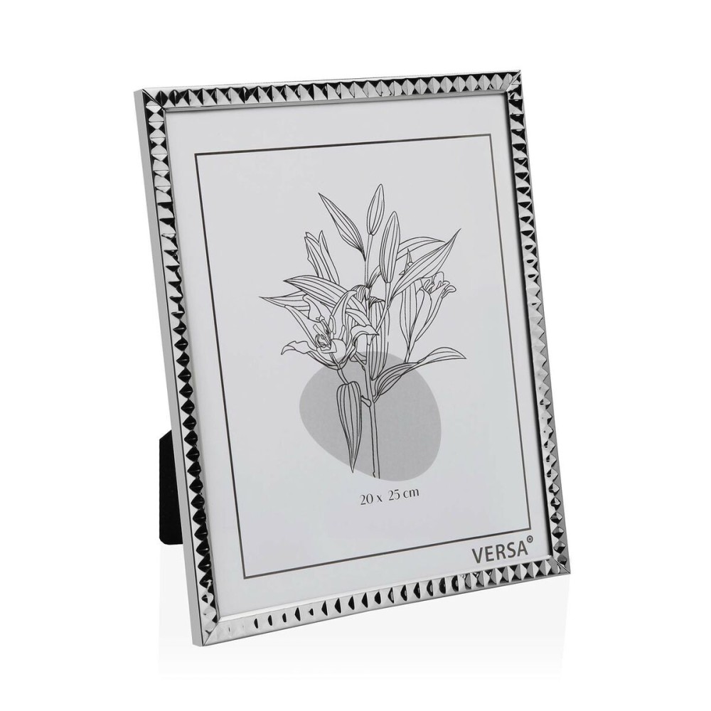 Photo frame Versa Silver Metal Minimalist 1 x 25,5 x 20,5 cm (2 Units)