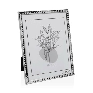 Photo frame Versa Silver Metal Minimalist 1 x 25,5 x 20,5 cm (2 Units)