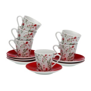 Coffee Set Versa Porcelain Hearts 6 Units