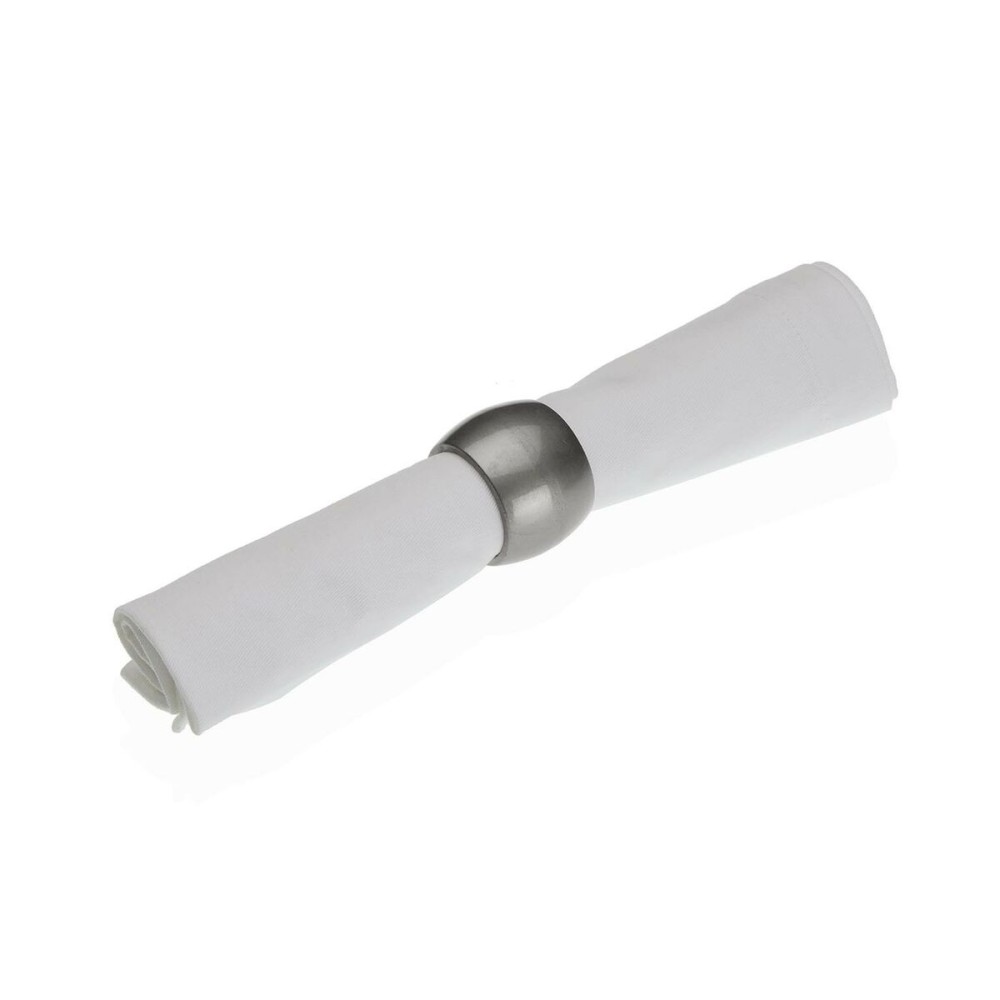 Napkin ring Versa Silver polypropylene 4,7 x 3,2 x 4,7 cm 4 Pieces