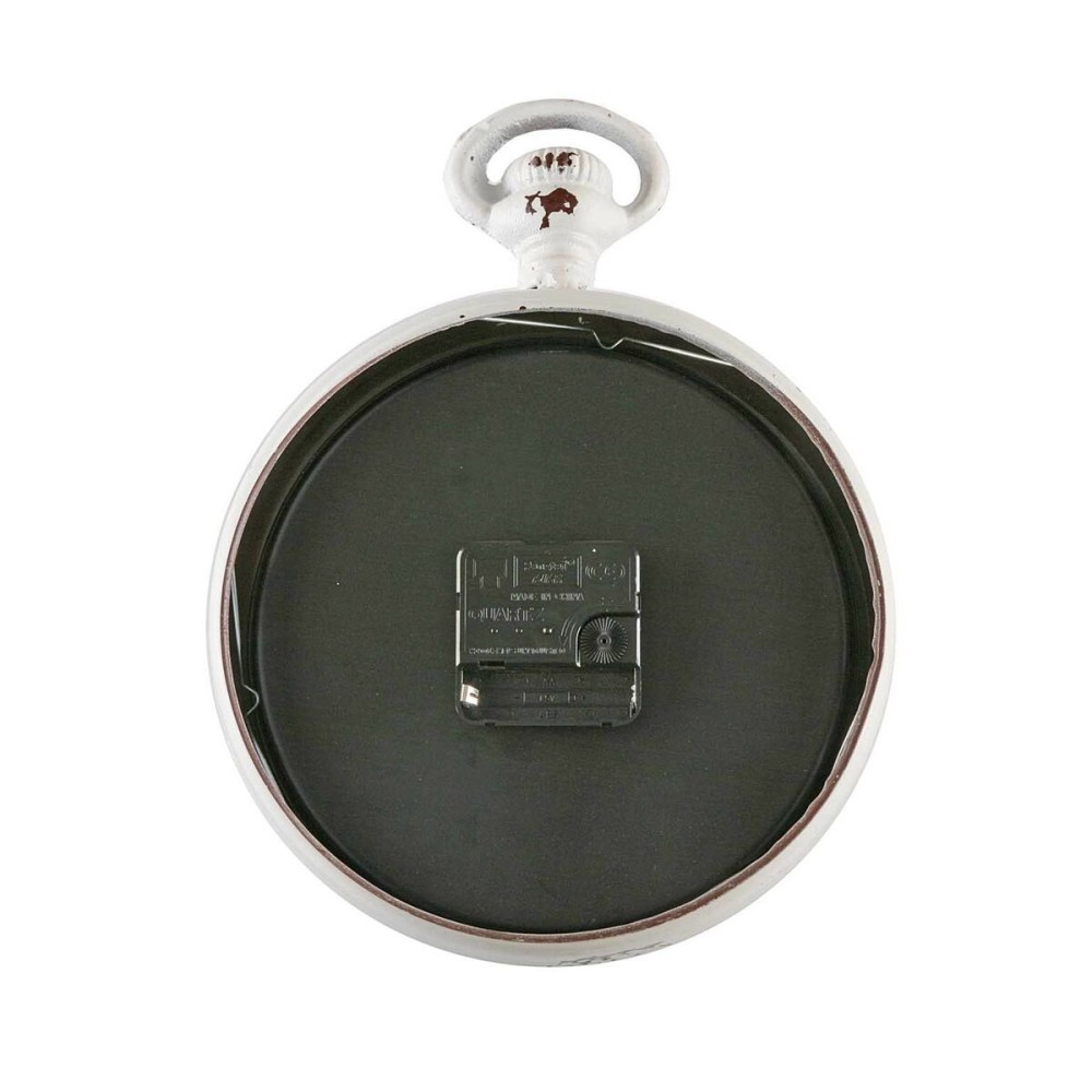 Wall Clock Versa Antiques White Steel Vintage 4,5 x 28 x 22 cm