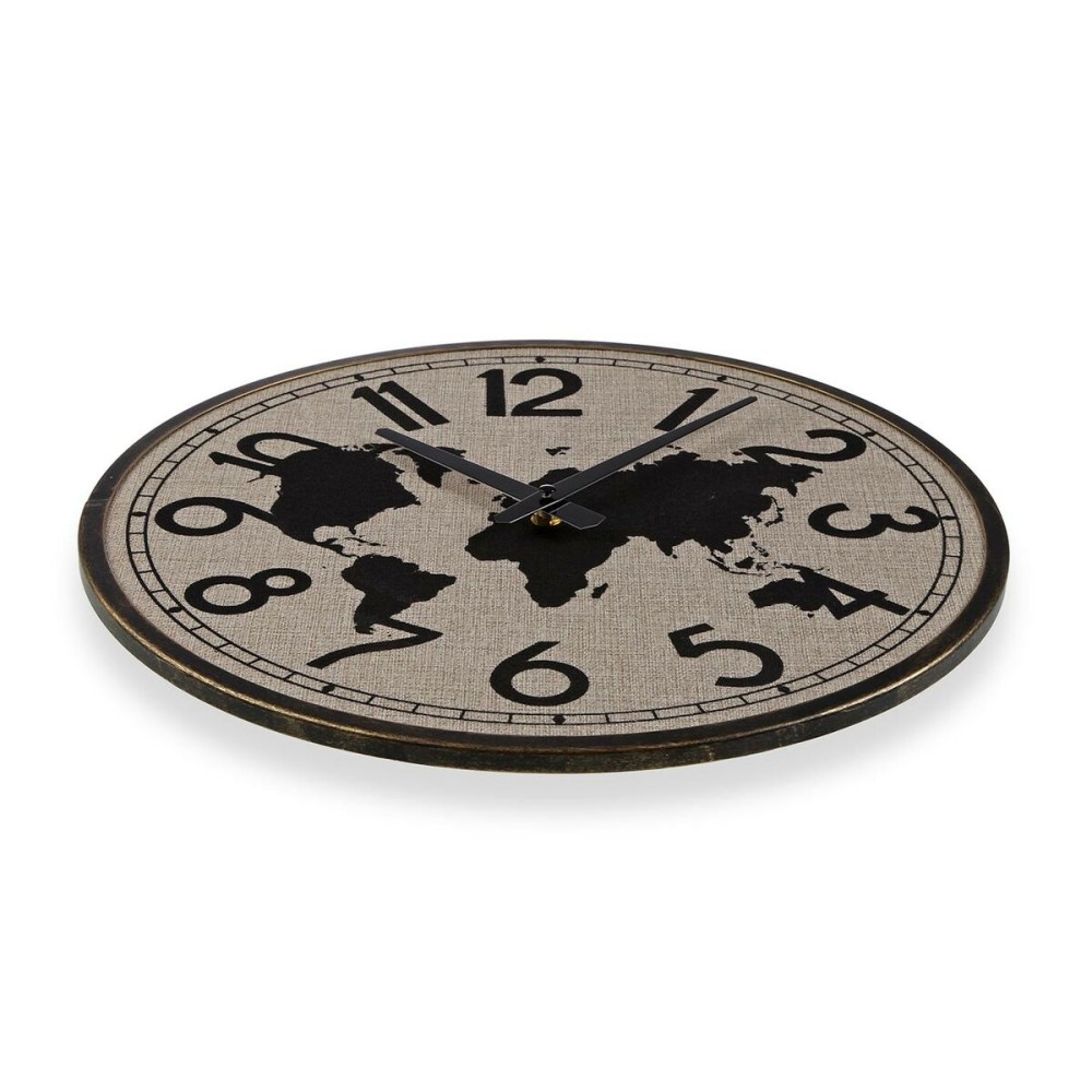 Horloge Murale Versa Métal Mappemonde 4 x 40 x 40 cm