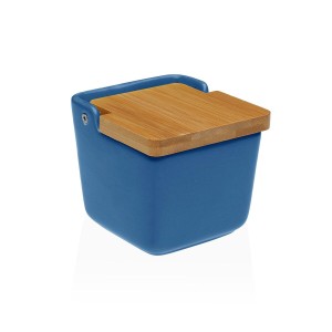 Salzstreuer mit Deckel Versa Blau aus Keramik 8,8 x 8,5 x 8,8 cm
