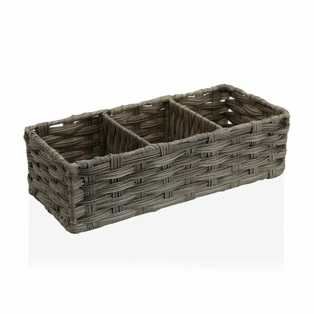 Panier Multi-usages Versa 15,2 x 10,2 x 35,6 cm 3 Compartiments Gris