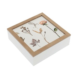 Dekorative Box Versa Holz MDF Blomster