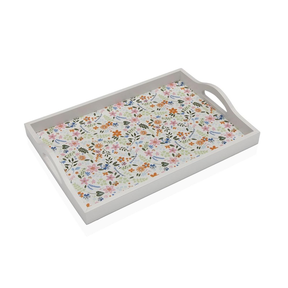 Tray Versa MDF Wood 24 x 4,5 x 34 cm Flowers