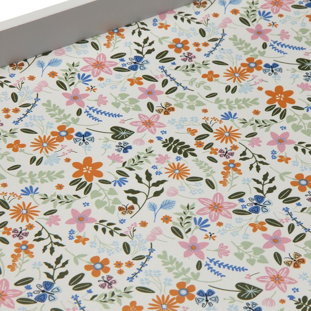 Tray Versa MDF Wood 30 x 5 x 45 cm Flowers