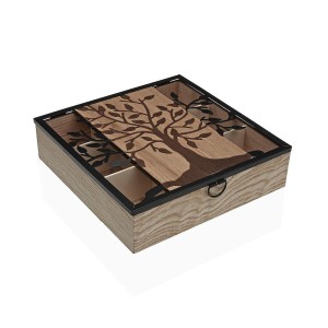 Teebox Versa Holz 24,8 x 6,2 x 24 cm Lebensbaum
