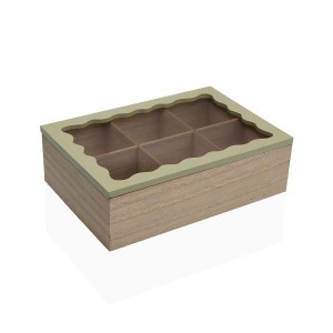 Teebox Versa Weiß Holz 20 x 5 x 16,5 cm