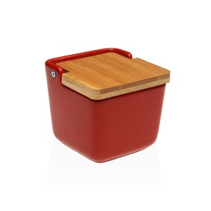 Salzstreuer mit Deckel Versa Rot aus Keramik 8,8 x 8,5 x 8,8 cm