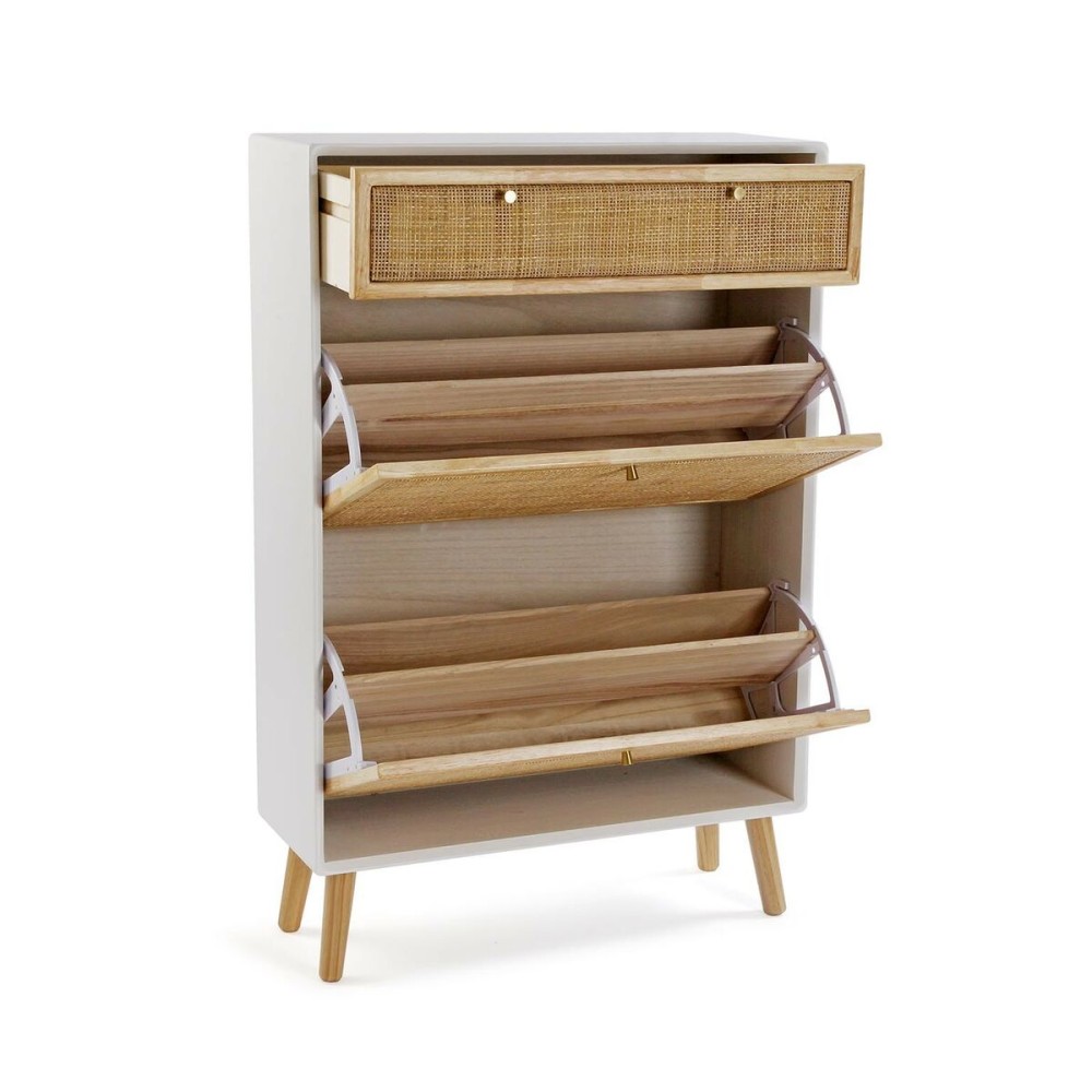 Shoe Rack Versa Vega Rattan Paolownia wood 25,5 x 106 x 70 cm