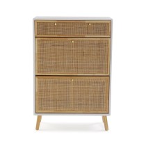 Shoe Rack Versa Vega Rattan Paolownia wood 25,5 x 106 x 70 cm