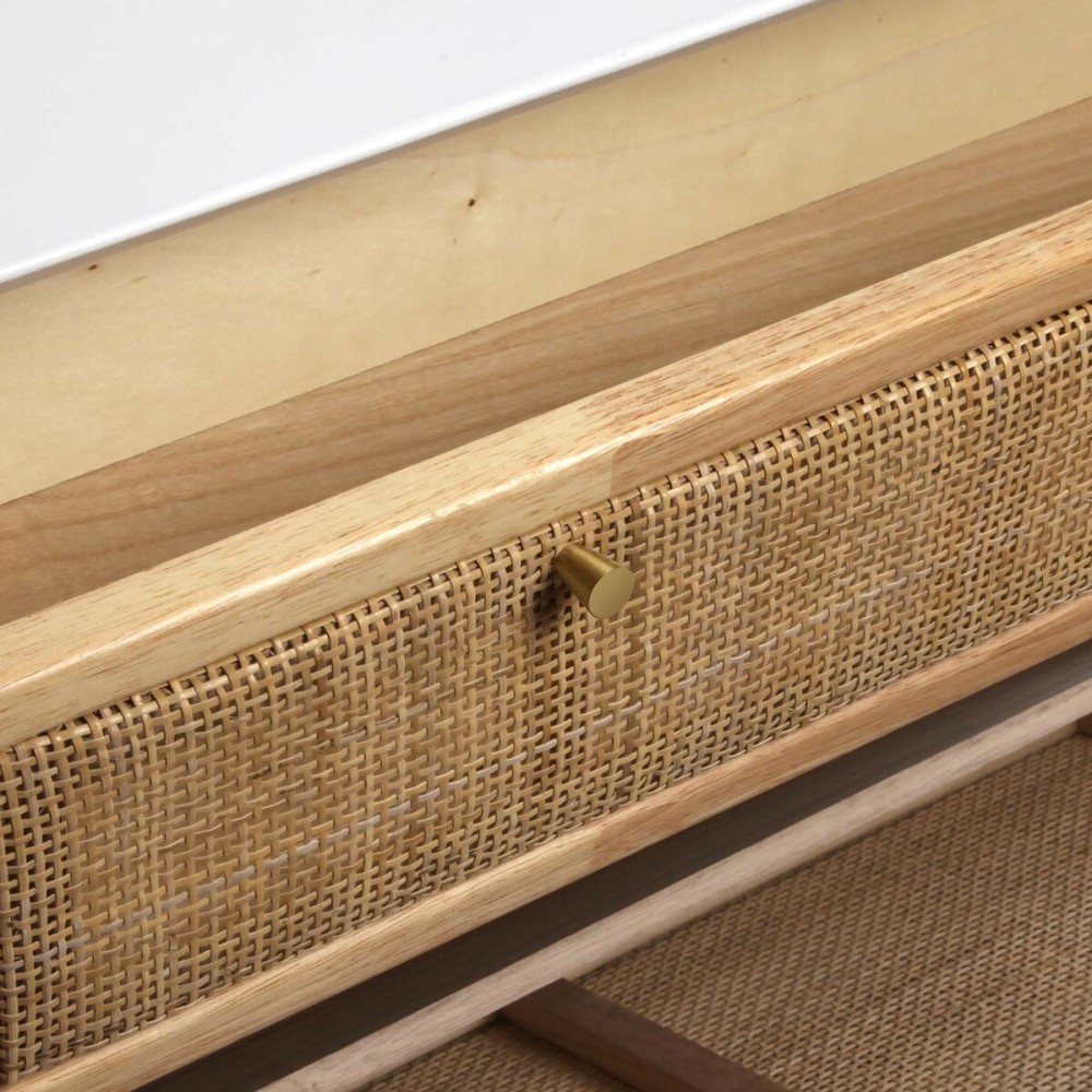 Shoe Rack Versa Vega Rattan Paolownia wood 25,5 x 106 x 70 cm