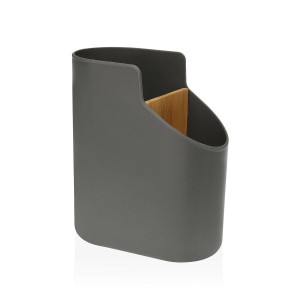 Gefäß für Küchenutensilien Versa Bambus ABS 8,5 x 17,6 x 15 cm Grau