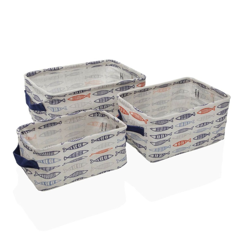 Set de basket Versa 28 x 18 x 14 cm Poissons Rectangulaire
