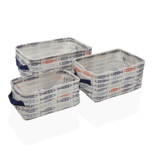 Korb-Set Versa 28 x 18 x 14 cm Fische rechteckig
