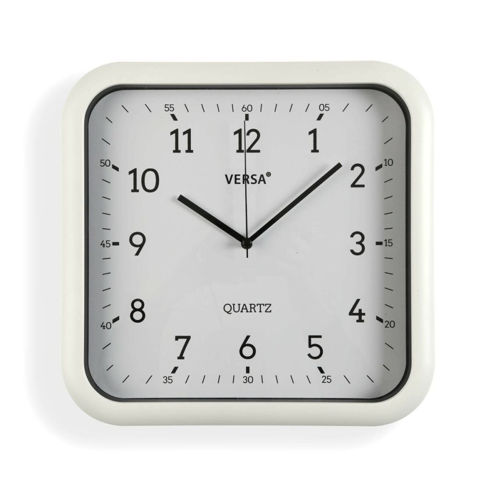 Horloge Murale Versa Blanc Plastique Quartz 3,5 x 28,5 x 29,5 cm