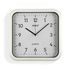 Horloge Murale Versa Blanc Plastique Quartz 3,5 x 28,5 x 29,5 cm