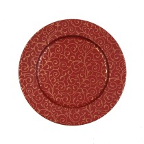 Dessous d'Assiette Versa Serpentine Rouge Métal 33 x 1,5 x 33 cm