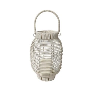 LED-Laterne Versa Weiß Rattan