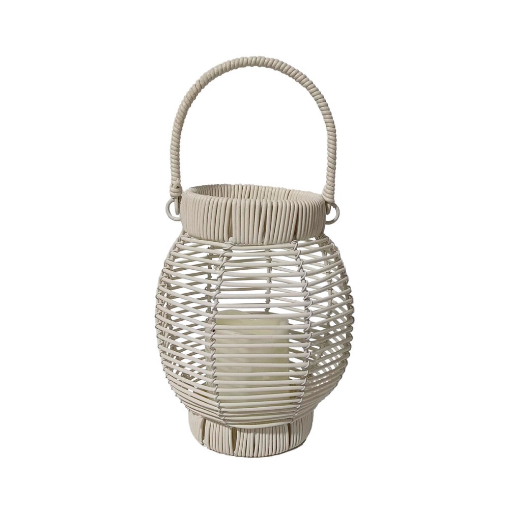 LED-Laterne Versa Weiß Rattan