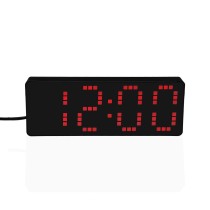 Pendule Réveil Versa Noir Rouge