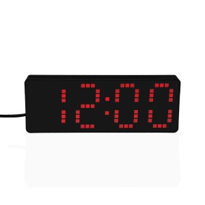 Pendule Réveil Versa Noir Rouge