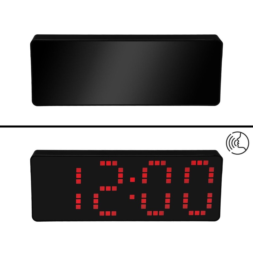 Pendule Réveil Versa Noir Rouge