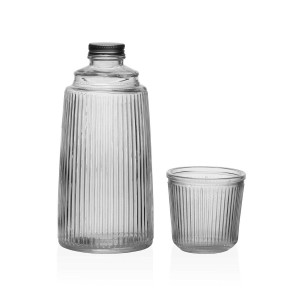 Wasserflasche Versa Glas Aluminium 10,3 x 26 x 10,3 cm