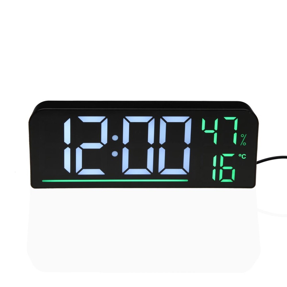 Pendule Réveil Versa Blanc Noir Vert