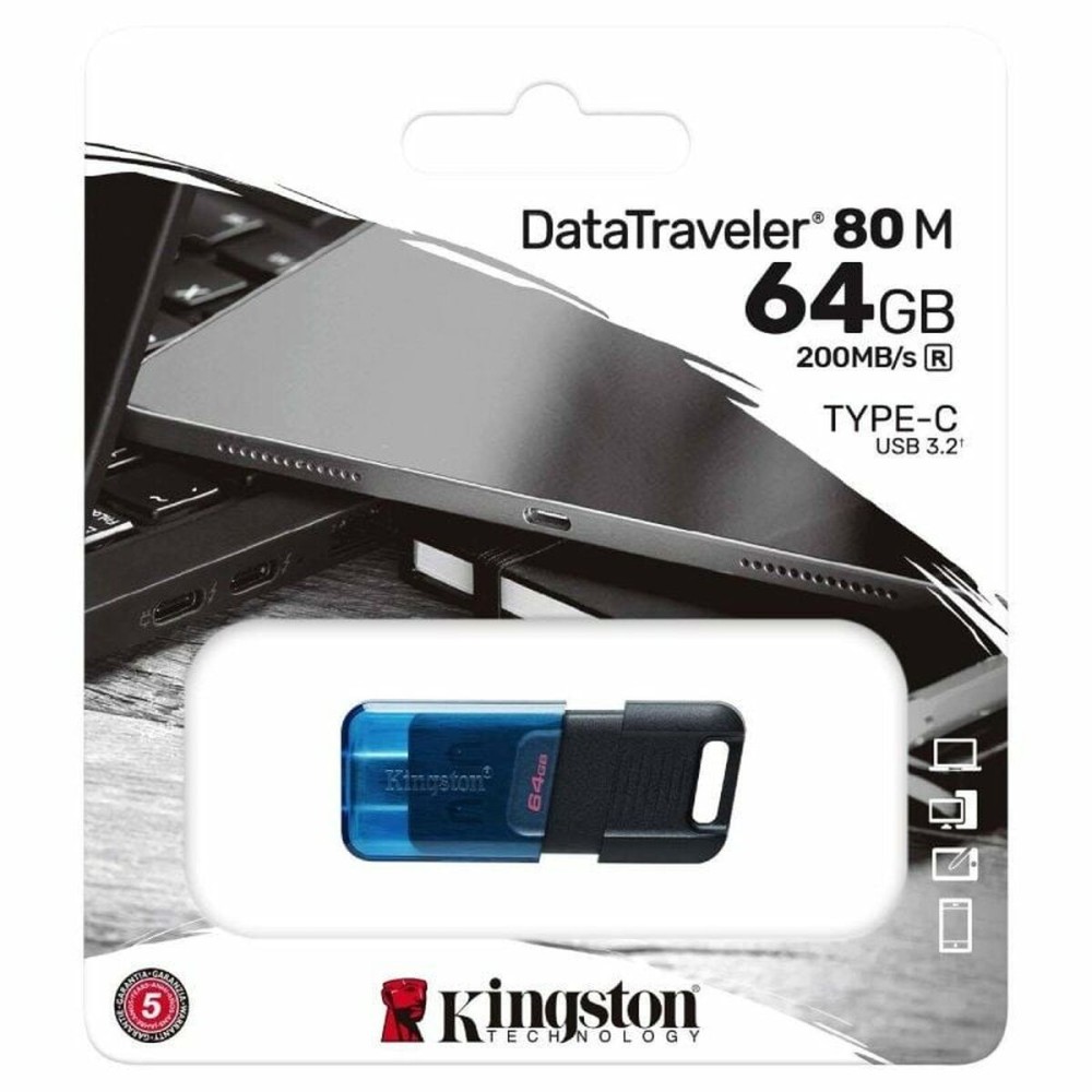 USB Pendrive Kingston DataTraveler 80 M 128 GB Blau