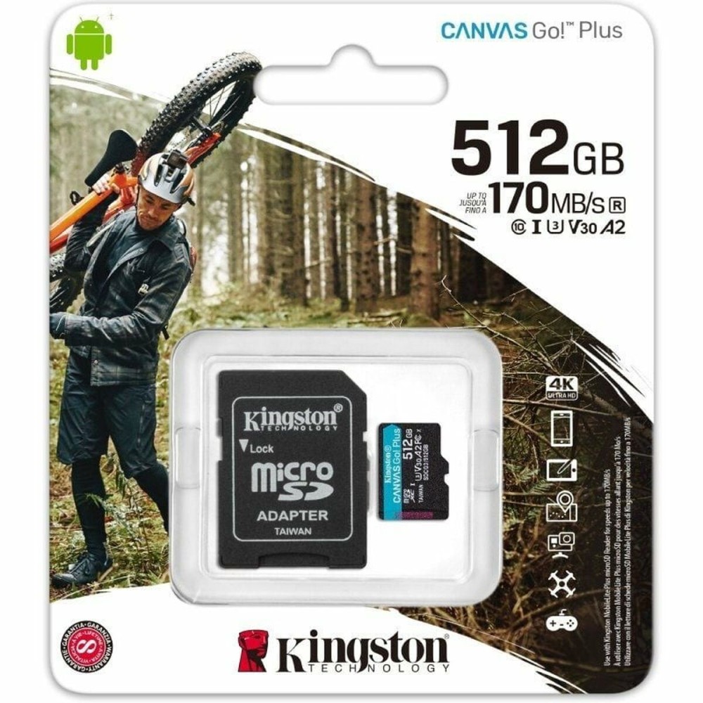 Carte Mémoire Micro SD avec Adaptateur Kingston CANVAS Go! Plus 512 GB