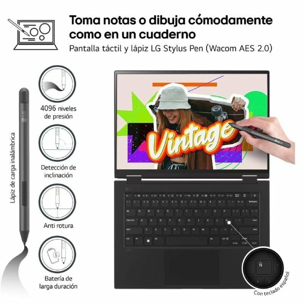 Ordinateur Portable 2 en 1 LG 14T90S-G.AA75B