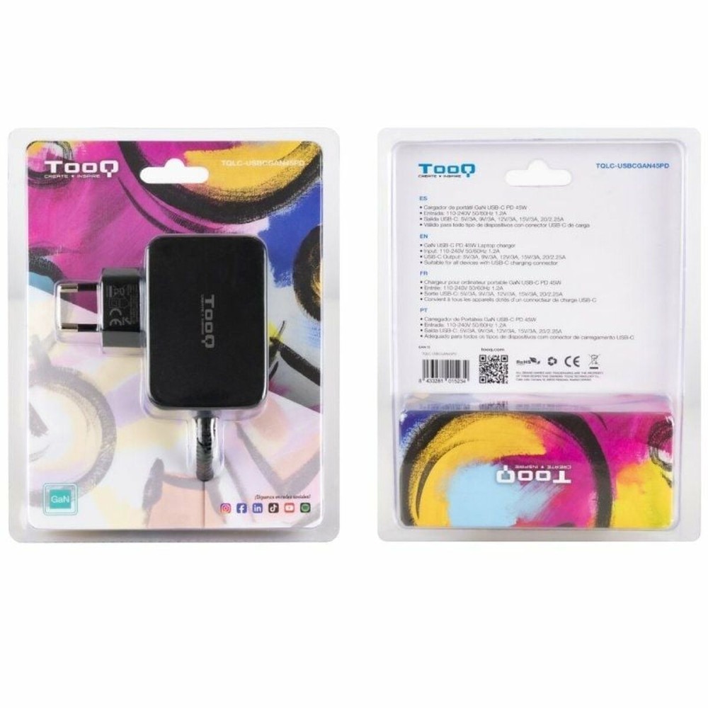 Chargeur d'ordinateur portable TooQ TQLC-USBCGAN45PD 45 W