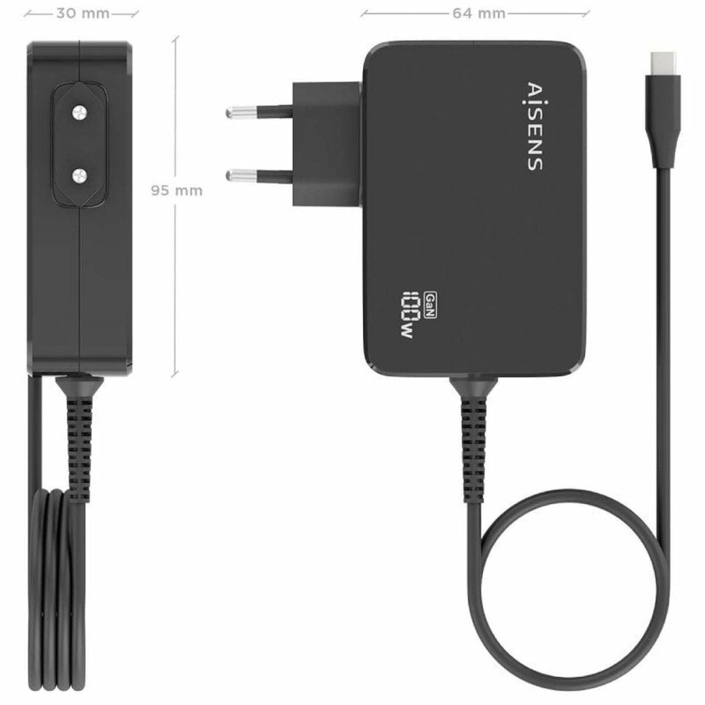 Chargeur d'ordinateur portable Aisens ASCH-1PD100WL50-BK 100 W