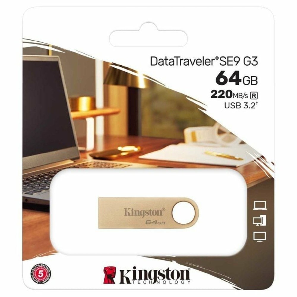USB Pendrive Kingston DataTraveler SE9 G3 64 GB Gold