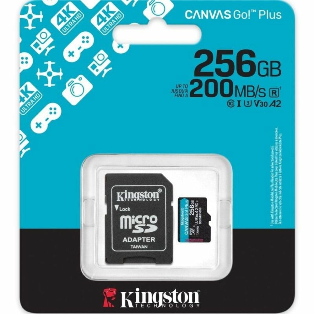 Carte Mémoire Micro SD avec Adaptateur Kingston CANVAS Go! Plus 256 GB