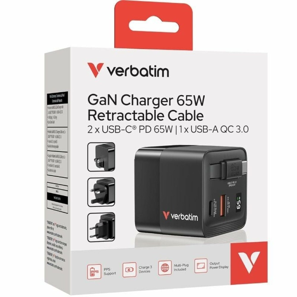 Chargeur mural Verbatim 32217 65 W Noir