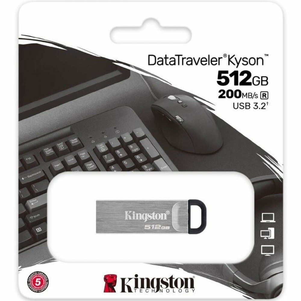 USB Pendrive Kingston DataTraveler Kyson 512 GB Silberfarben
