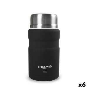 Thermoskanne für Lebensmittel ThermoSport Schwarz Stahl 750 ml (6 Stück)