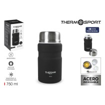 Thermoskanne für Lebensmittel ThermoSport Schwarz Stahl 750 ml (6 Stück)