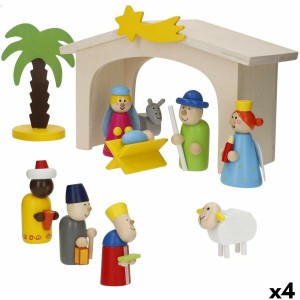 Crèche de Noël Woomax Bois plywood 23 x 16 x 11 cm (4 Unités)