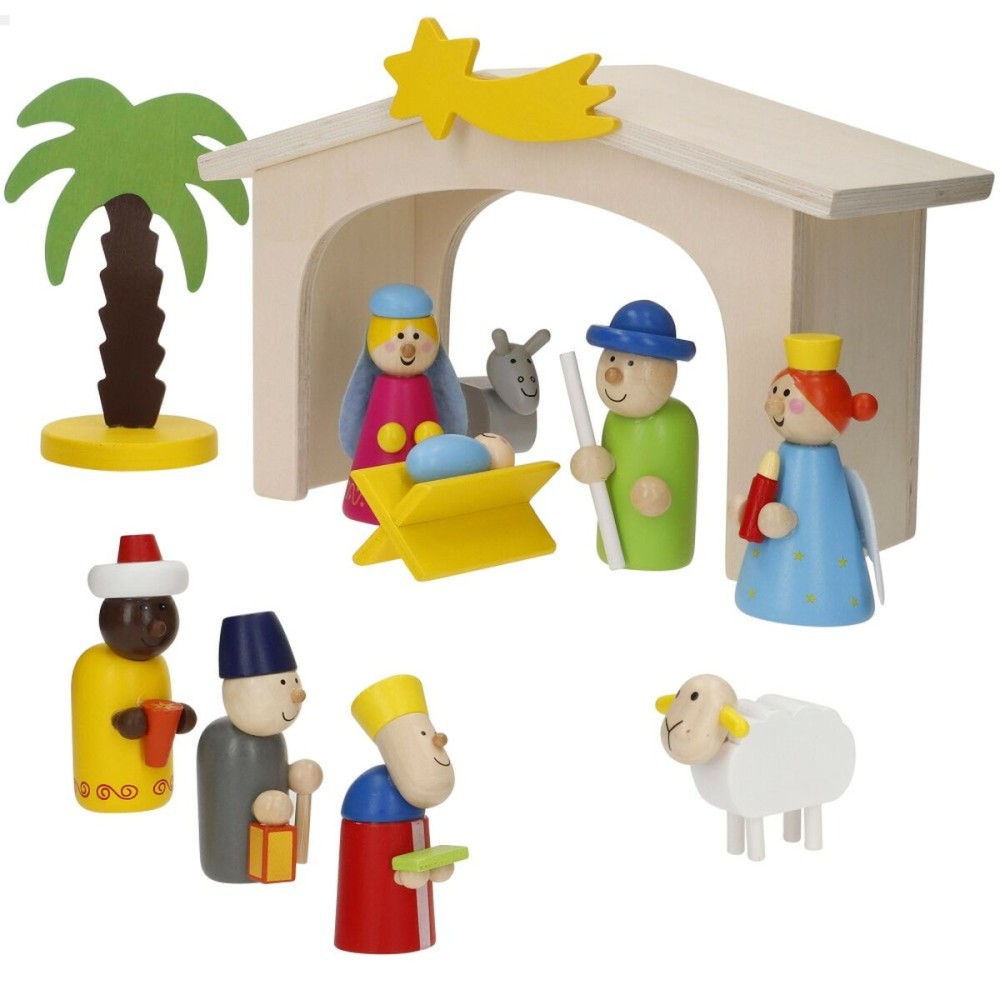 Crèche de Noël Woomax Bois plywood 23 x 16 x 11 cm (4 Unités)