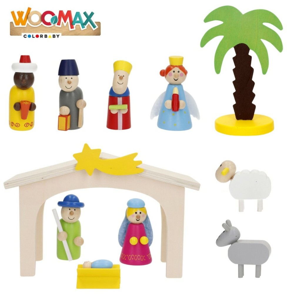 Crèche de Noël Woomax Bois plywood 23 x 16 x 11 cm (4 Unités)