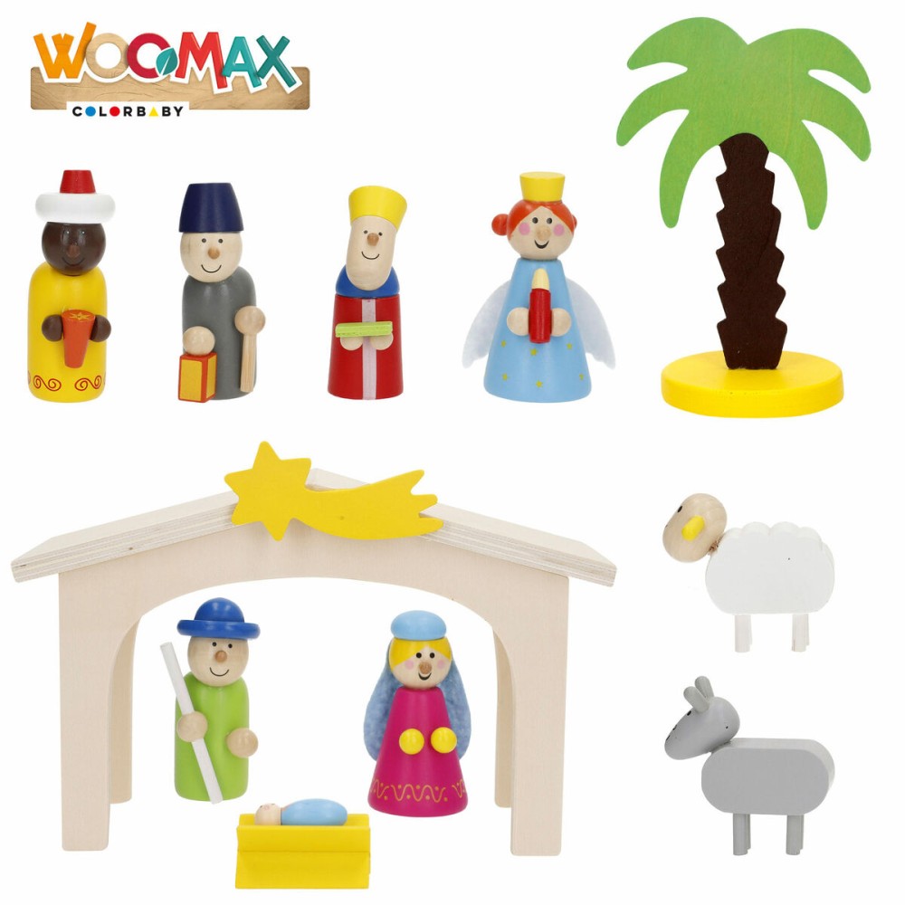 Crèche de Noël Woomax Bois plywood 23 x 16 x 11 cm (4 Unités)